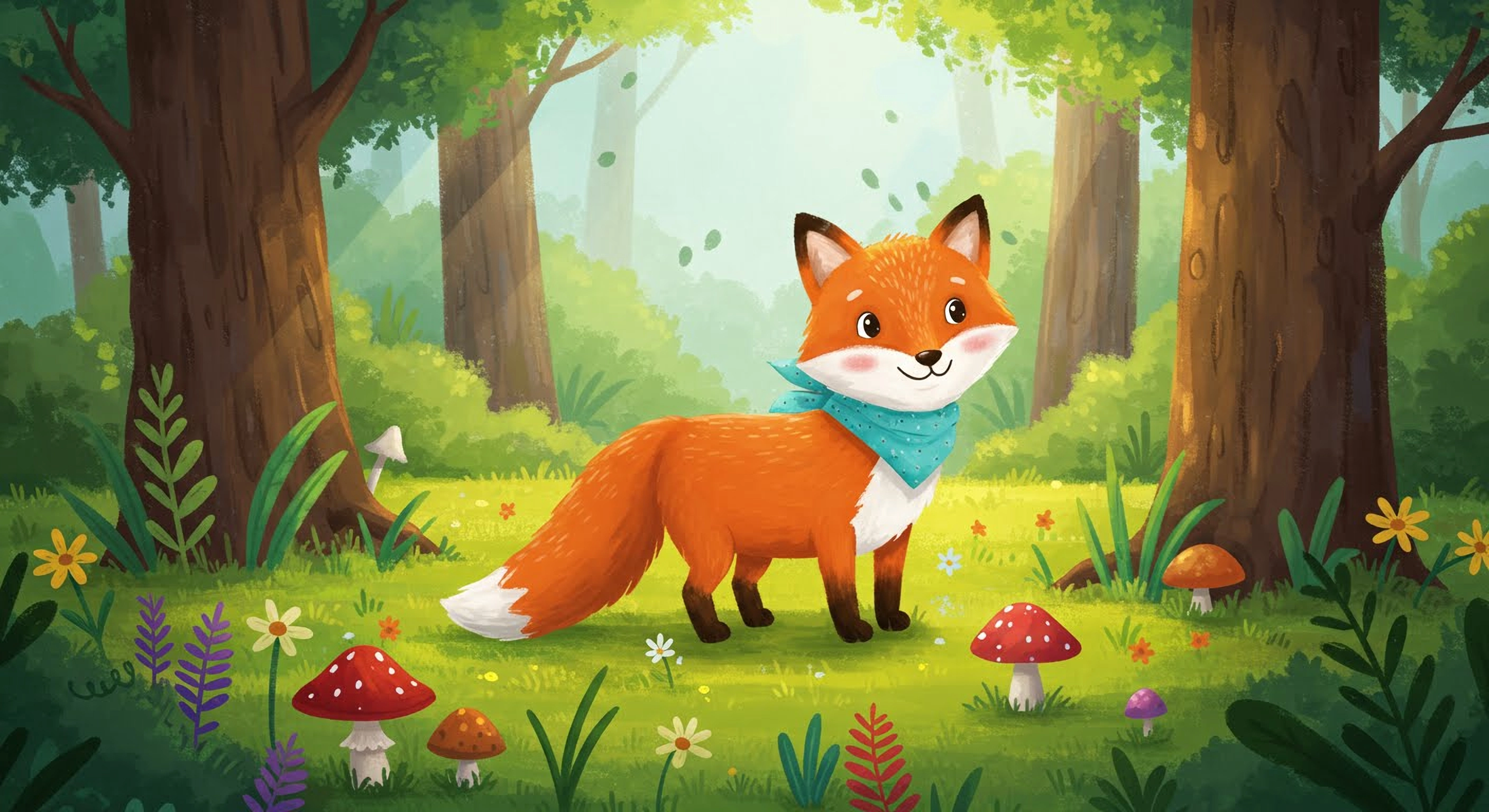 Cute fox character for a children's book