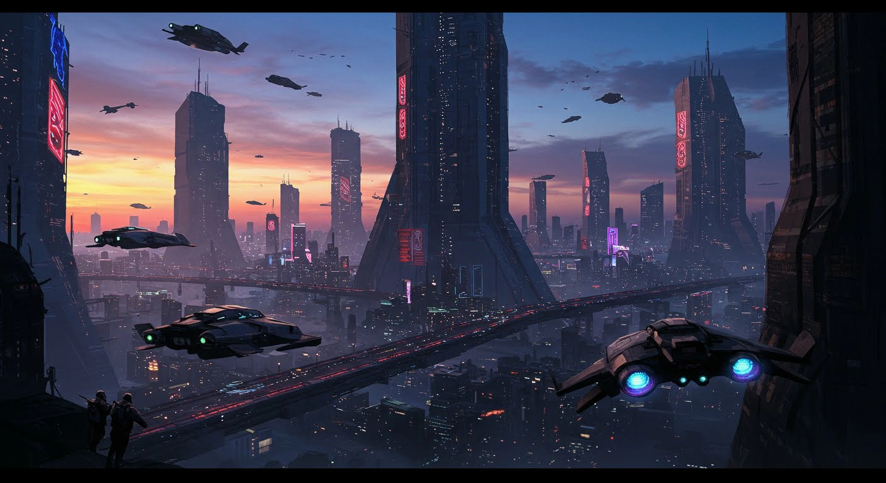 AI generated sci-fi concept art of a futuristic city