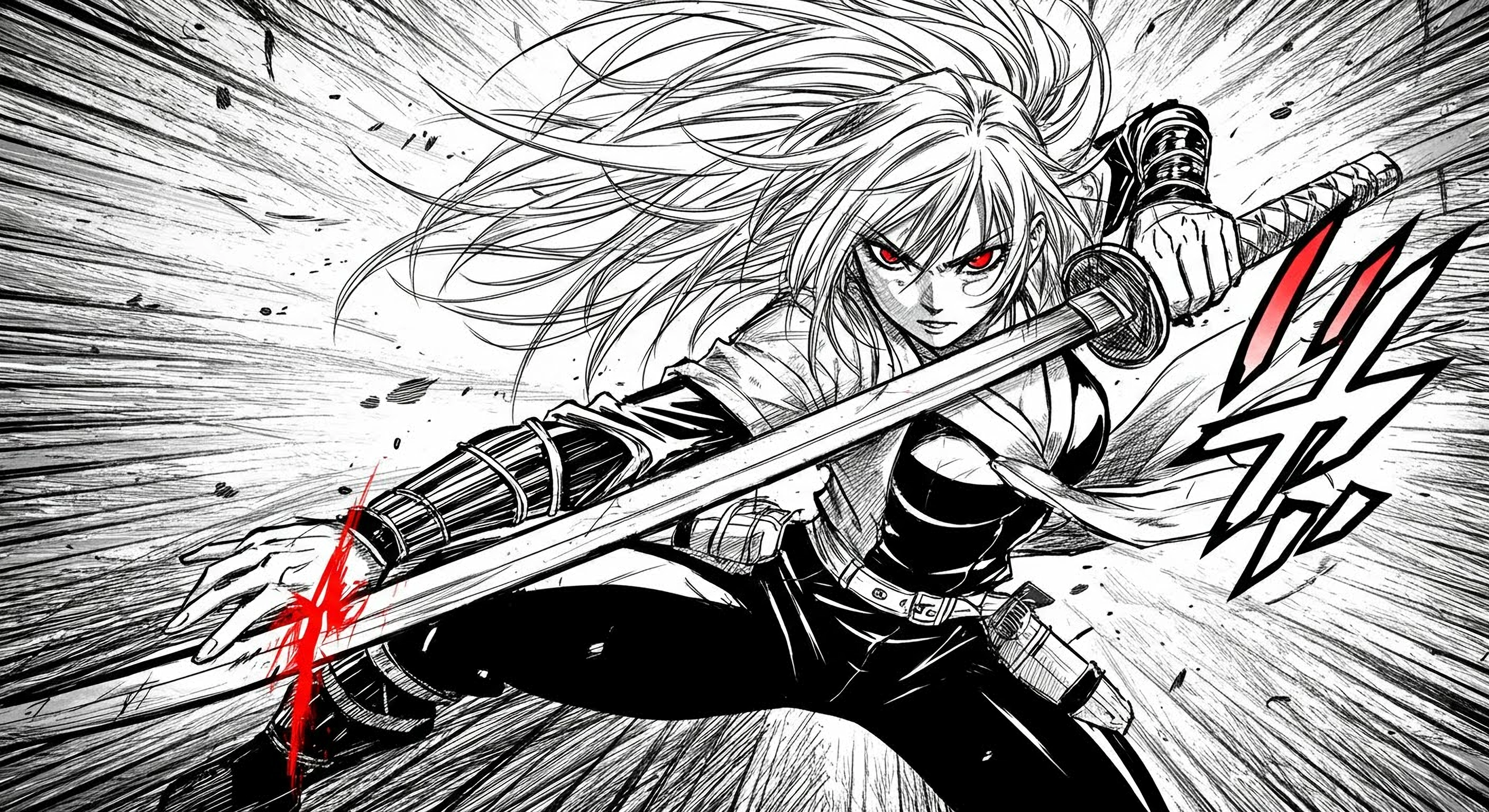 Dynamic manga style character illustration
