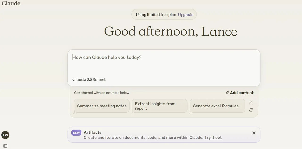 Claude Screenshot 1